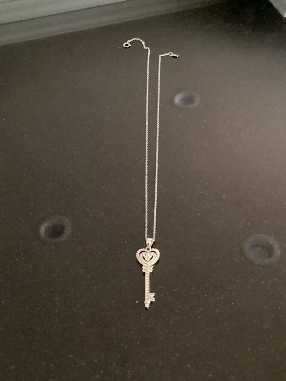 Rhinestone key design necklace